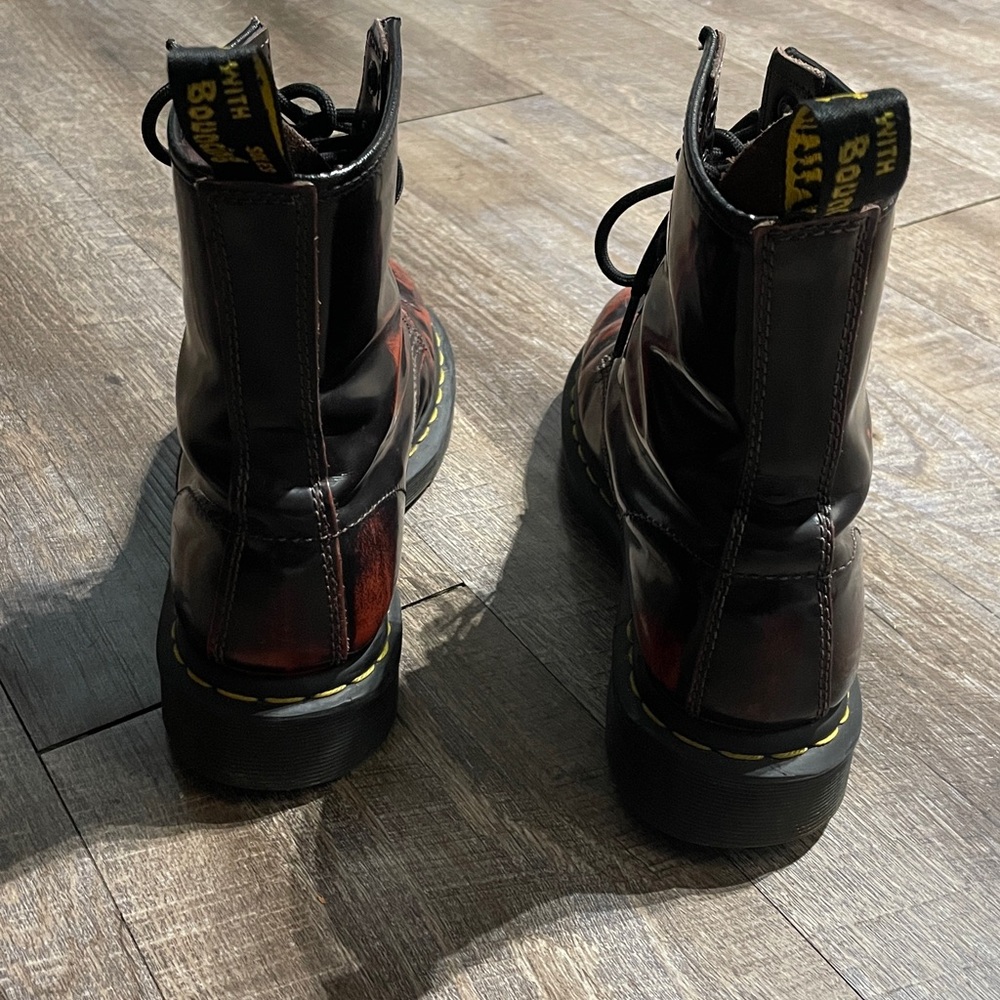 Dr. Martens Originals Cherry Arcadia Patent Leather Lace Up Boots - Picture 3 of 10